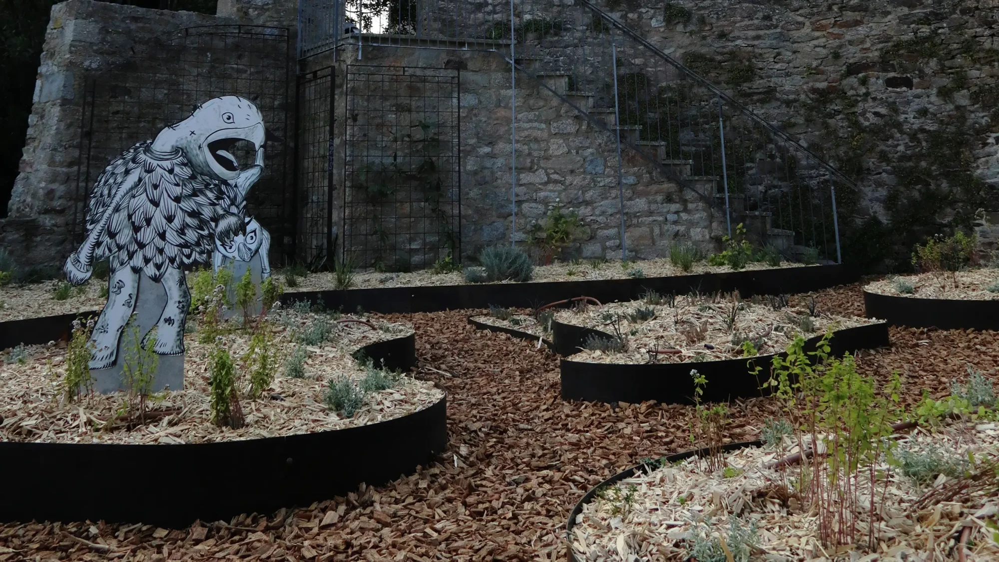 projet participatif habitants art gravure nature sculpture exposition exhibition art contemporain France bretagne lorient estampe xylographie installation contemporary artist artiste lorient dessins draws naturalistes naturalist jardin public "jardin public" 1% culturel ribambelle fondalor nature en ville direction culturelle projet culture