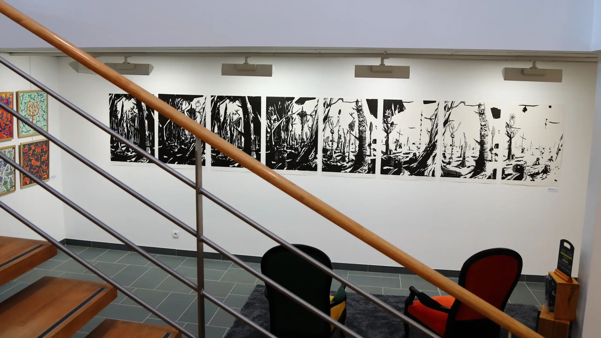 Forêt gravure nature forest sculpture exposition exhibition art contemporain France bretagne lorient estampe xylographie installation contemporary artist artiste