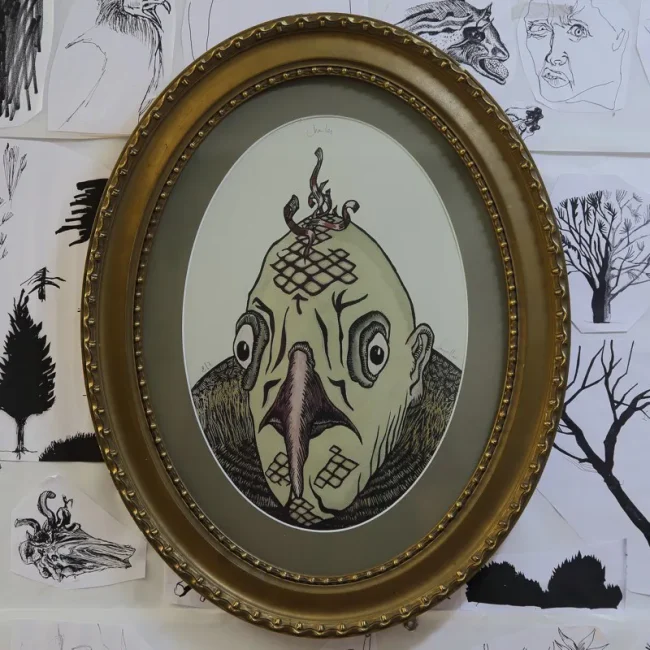 gravure nature sculpture exposition exhibition art contemporain France bretagne lorient estampe xylographie installation étrange mystère curieux cabinet wunderkammer beauty déco art décoration cadre ancien Napoléon III contemporary artist artiste lorient woodcut gravure bois prints print