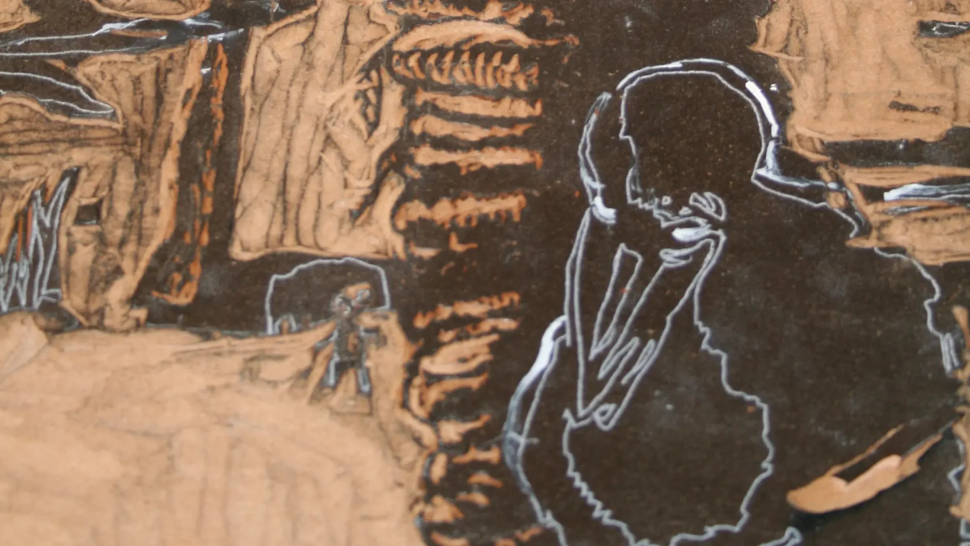 Forêt gravure nature forest sculpture exposition exhibition art contemporain France bretagne lorient estampe xylographie installation contemporary artist artiste making of work in progress