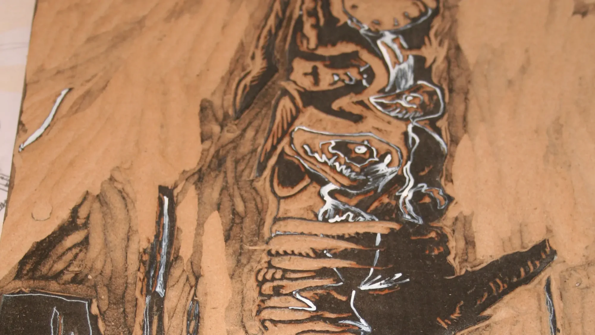 Forêt gravure nature forest sculpture exposition exhibition art contemporain France bretagne lorient estampe xylographie installation contemporary artist artiste making of work in progress