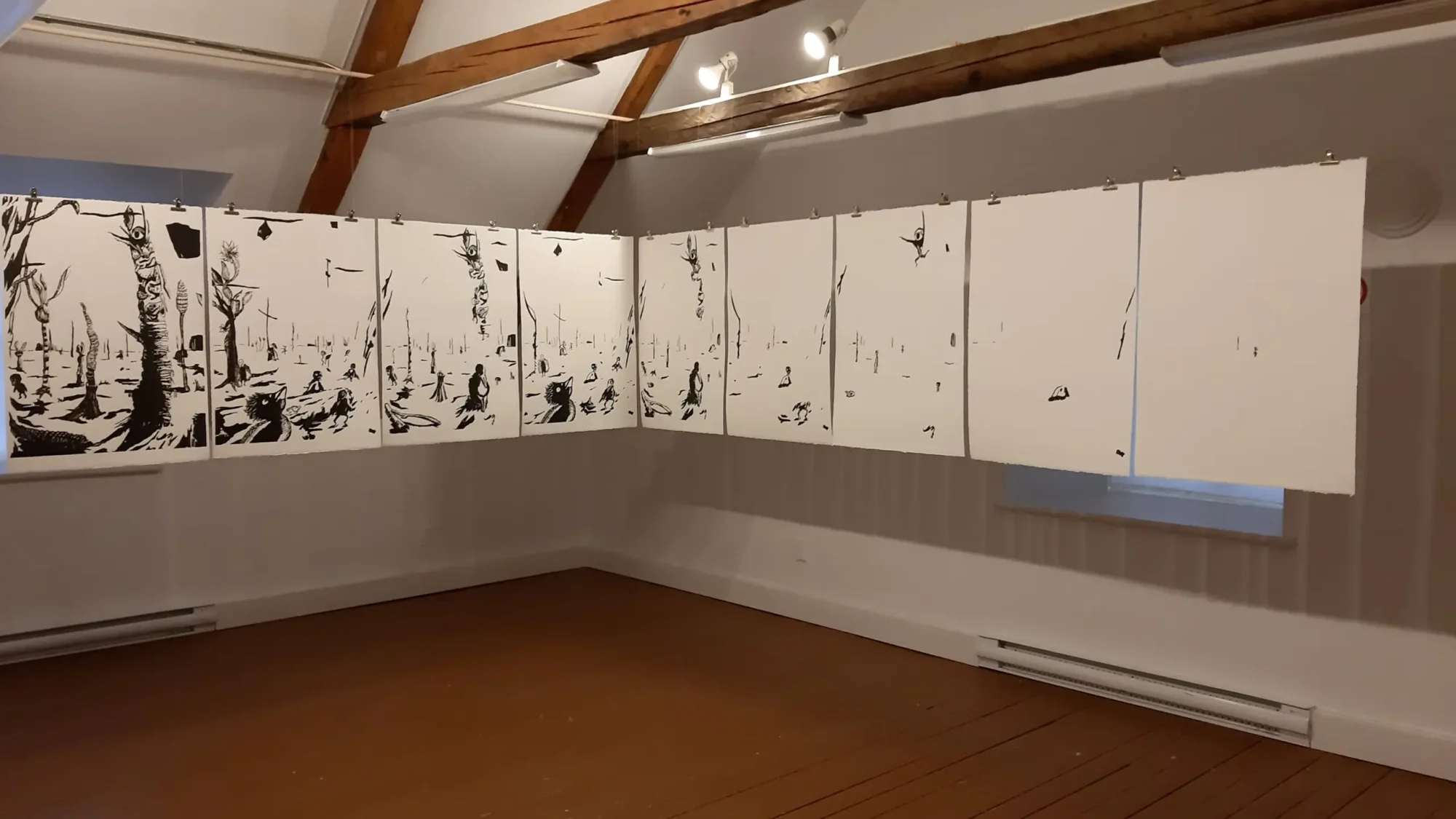 Forêt gravure nature forest sculpture exposition exhibition art contemporain France bretagne lorient estampe xylographie installation contemporary artist artiste making of work in progress